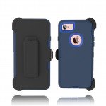 Premium Armor Heavy Duty Case with Clip for iPhone 8 / 7 / 6S / 6 (Navy Blue Blue)